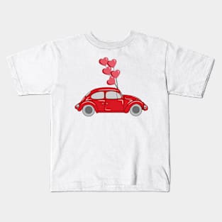 Valentines Day Car Kids T-Shirt